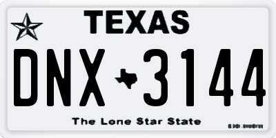 TX license plate DNX3144