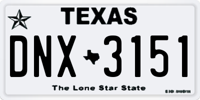 TX license plate DNX3151