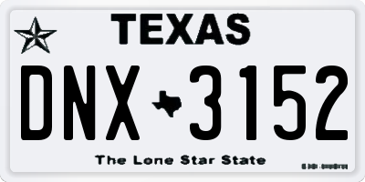 TX license plate DNX3152