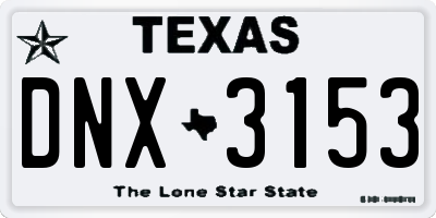 TX license plate DNX3153