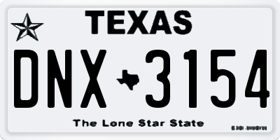 TX license plate DNX3154
