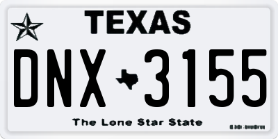 TX license plate DNX3155