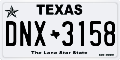 TX license plate DNX3158