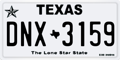 TX license plate DNX3159