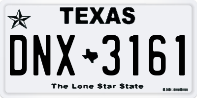 TX license plate DNX3161