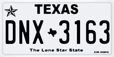 TX license plate DNX3163