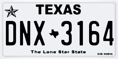TX license plate DNX3164