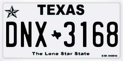 TX license plate DNX3168