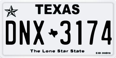TX license plate DNX3174
