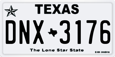 TX license plate DNX3176