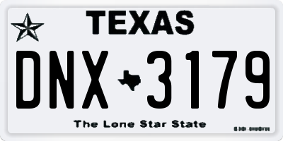 TX license plate DNX3179