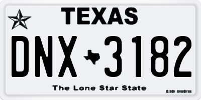 TX license plate DNX3182