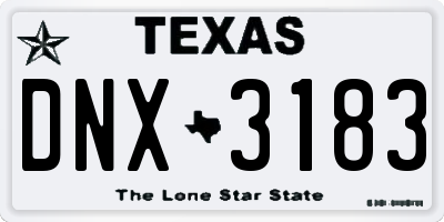 TX license plate DNX3183