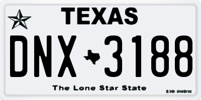 TX license plate DNX3188