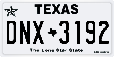 TX license plate DNX3192
