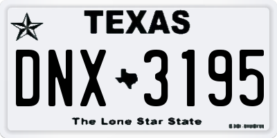TX license plate DNX3195