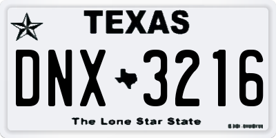 TX license plate DNX3216