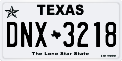 TX license plate DNX3218