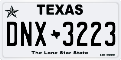 TX license plate DNX3223
