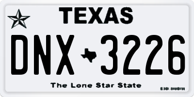 TX license plate DNX3226