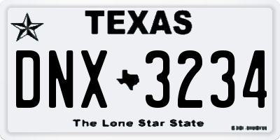 TX license plate DNX3234