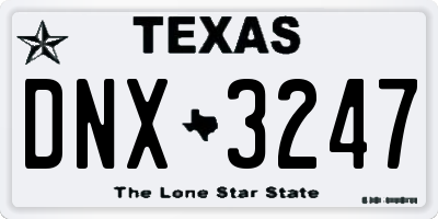 TX license plate DNX3247