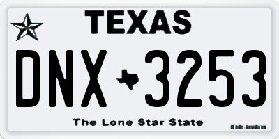 TX license plate DNX3253
