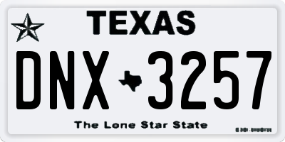 TX license plate DNX3257