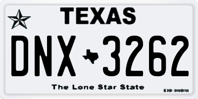 TX license plate DNX3262
