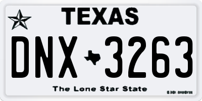 TX license plate DNX3263