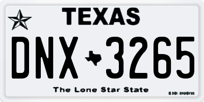 TX license plate DNX3265