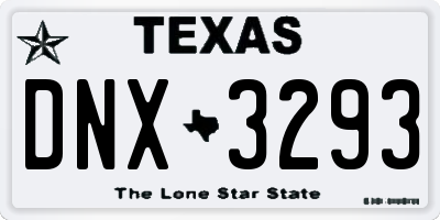 TX license plate DNX3293