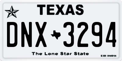 TX license plate DNX3294