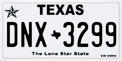 TX license plate DNX3299