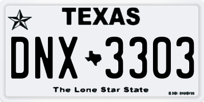 TX license plate DNX3303