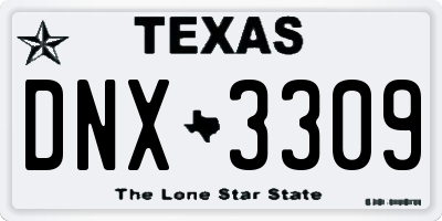 TX license plate DNX3309