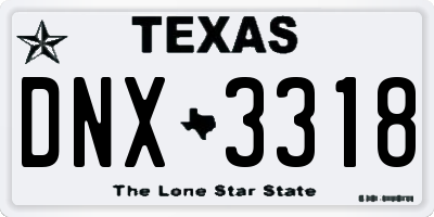 TX license plate DNX3318