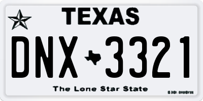 TX license plate DNX3321