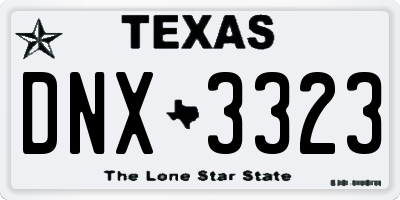 TX license plate DNX3323