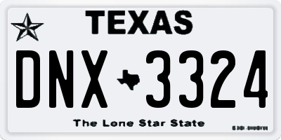 TX license plate DNX3324