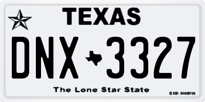 TX license plate DNX3327