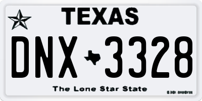 TX license plate DNX3328