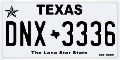 TX license plate DNX3336