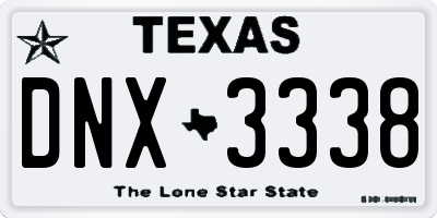 TX license plate DNX3338