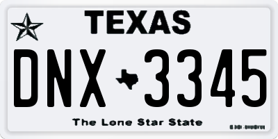 TX license plate DNX3345