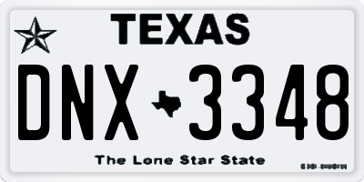 TX license plate DNX3348