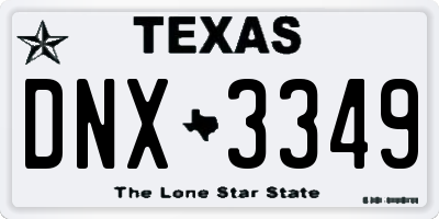 TX license plate DNX3349