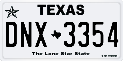 TX license plate DNX3354