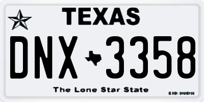 TX license plate DNX3358