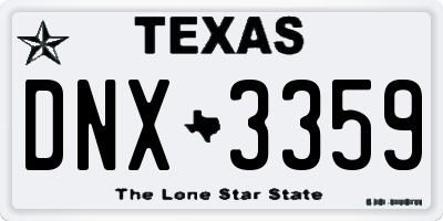 TX license plate DNX3359